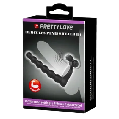 Насадка для анального сексу з вібрацією PRETTY LOVE - Hercules Penis Sheath III, BI-210218   Закінчується