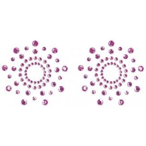 Наклейки на соски со стразами Mi Mi фиолет Bijoux Indiscrets