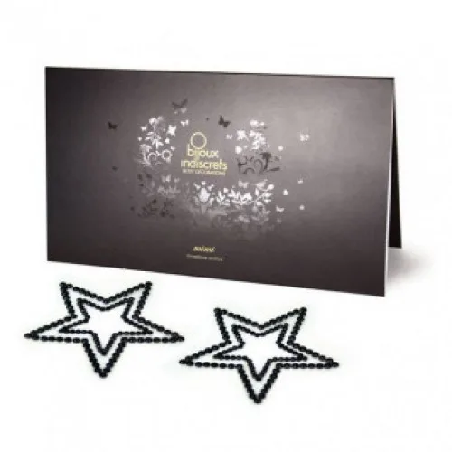 Наклейки на соски Bijoux Indiscrets MiMi Star черные