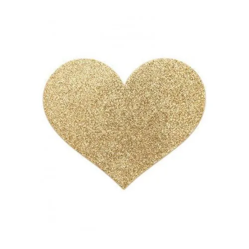 Наклейки на соски Bijoux Indiscrets Flash Heart золотые