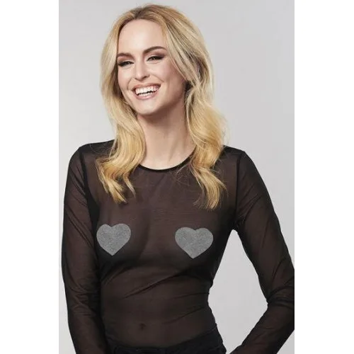 Наклейки на соски Bijoux Indiscrets Flash Heart срібні/золоті асортимент
