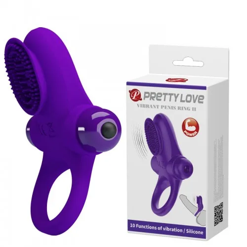 Эрекционное кольцо Pretty Love Vibro Penis Ring II фиолетовое
