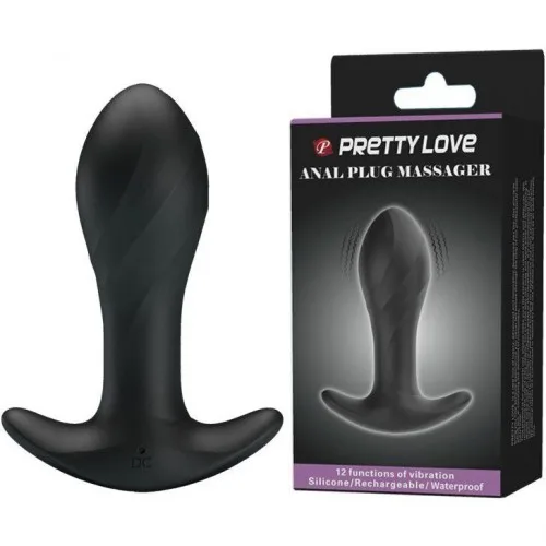 Силіконова вібропробка Pretty Love ANAL PLUG MASSAGER BI-040067 чорна
