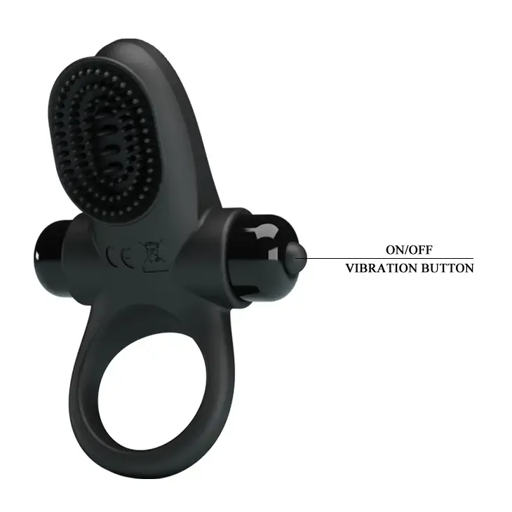 Ерекційне кільце з вібрацією Pretty Love VIBRANT PENIS RING II BI-210205 (овал щіточка)