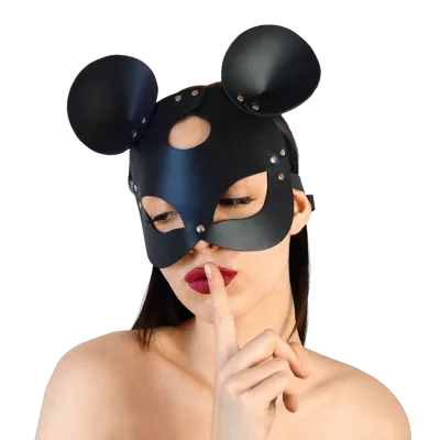 Шкіряна маска мишки Art of Sex - Mouse Mask, колір Чорний