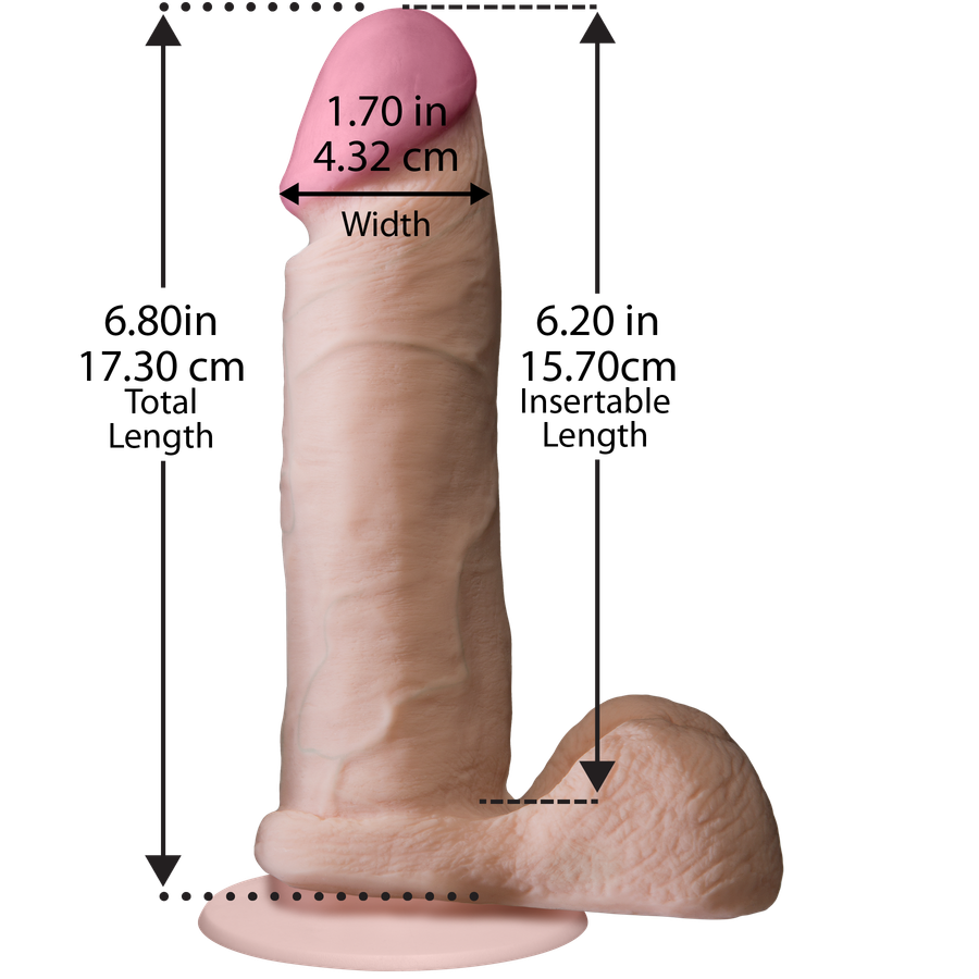 Фалоімітатор Doc Johnson The Realistic Cock 6 inch White – ULTRASKYN, Vack-U-Lock, діаметр 4,3 см
