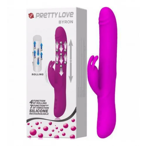Вібромасажер із рухомими кульками Pretty Love Byron purple, BW-069001