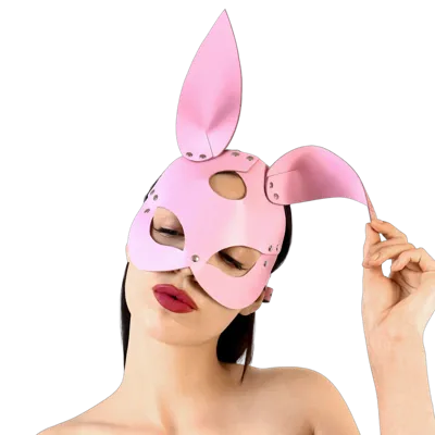 Шкіряна маска Зайчика Art of Sex - Bunny mask, колір Рожевий