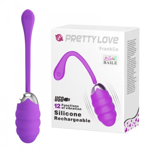 Виброяйцо с рельефным дизайном PrettyLove " Franklin " BI-014656 фиолетовый