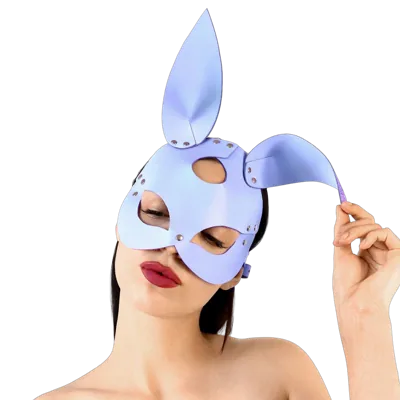 Шкіряна маска Зайчика Art of Sex - Bunny mask, колір Лавандовий