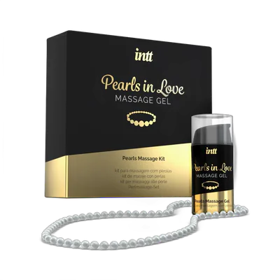 Набор для жемчужного массажа Intt Pearls in Love: ожерелье и силиконовый массажный гель