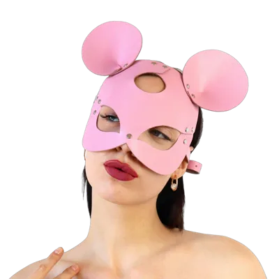 Шкіряна маска мишки Art of Sex - Mouse Mask, колір Рожевий