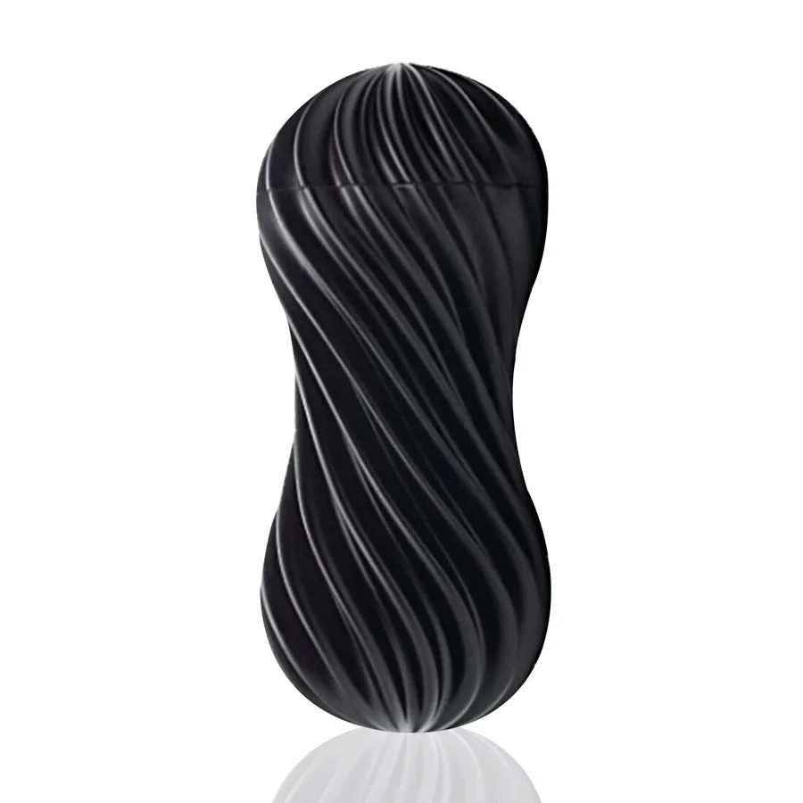 Мастурбатор Tenga Flex Rocky Black зі змінною інтенсивністю, можна скручувати