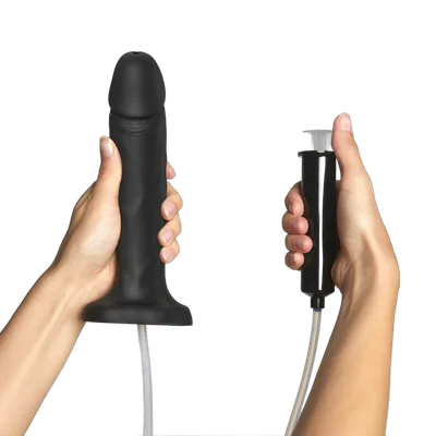 Фалоімітатор, що кінчає Strap-On-Me Squirting Cum Dildo Realistic Black, діам. 3,9 см, силікон