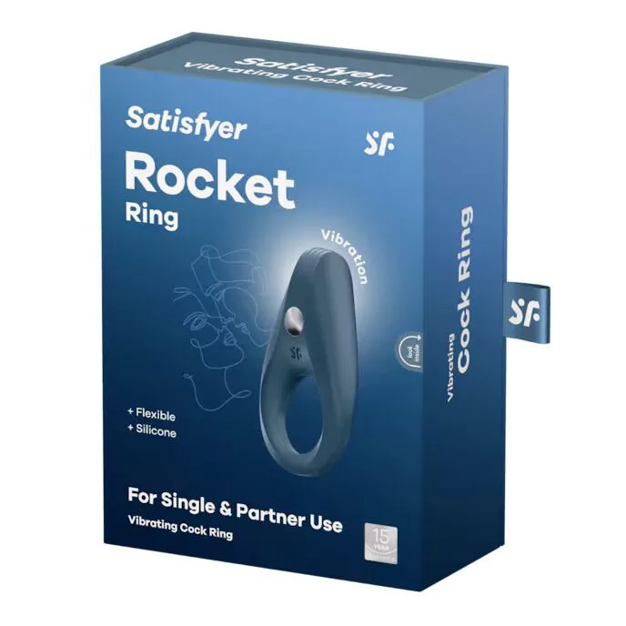 Ерекційне віброкільце Satisfyer Rocket Ring з подовженим стимулятором клітора, перезаряджуване