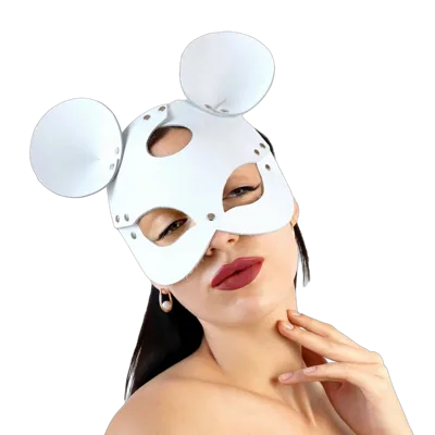 Шкіряна маска мишки Art of Sex - Mouse Mask, колір Білий