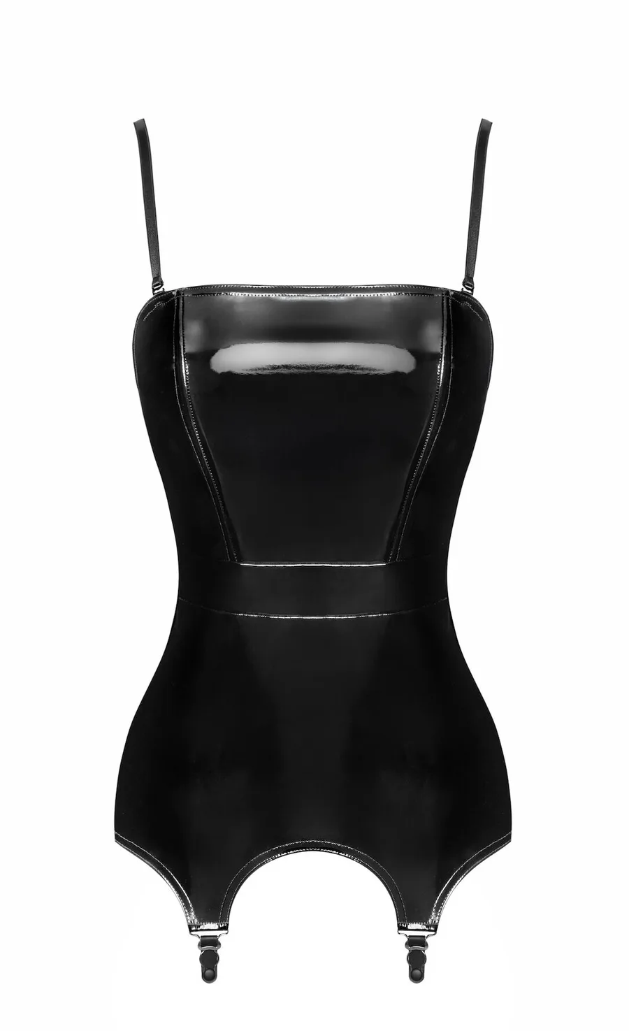 Корсет із підв'язками для панчіх Noir Handmade F381 Dominae Venom PVC corset-belt XS