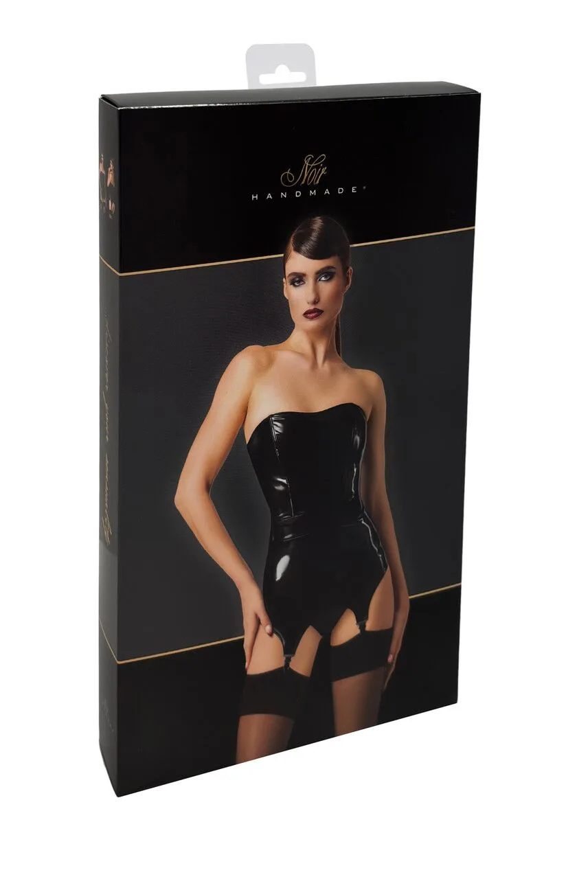 Корсет з підв'язками для панчіх Noir Handmade F381 Dominae Venom PVC corset-belt 3XL