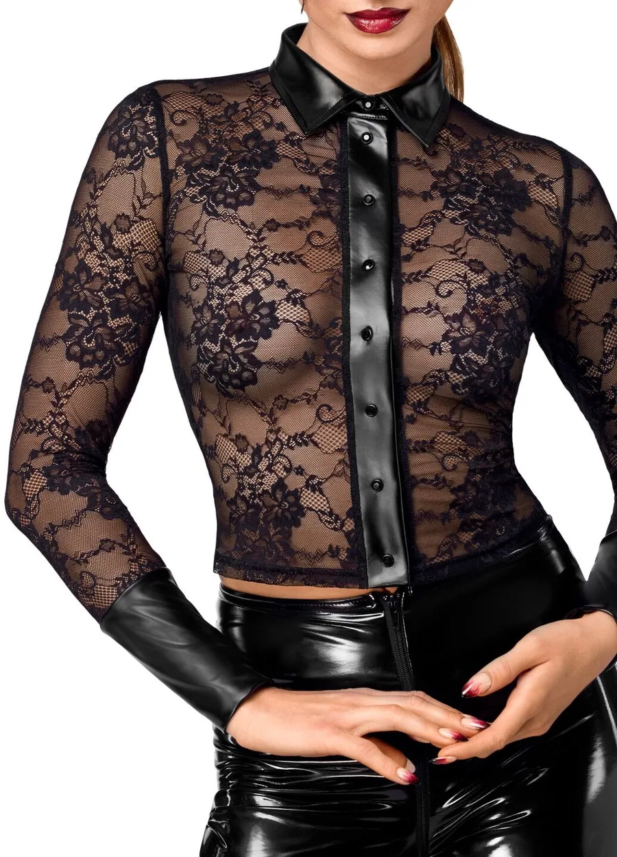 Блуза Noir Handmade F377 Noirelle Lace Button-up Shirt M