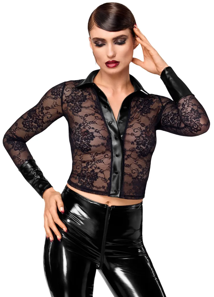 Блуза Noir Handmade F377 Noirelle Lace Button-up Shirt L