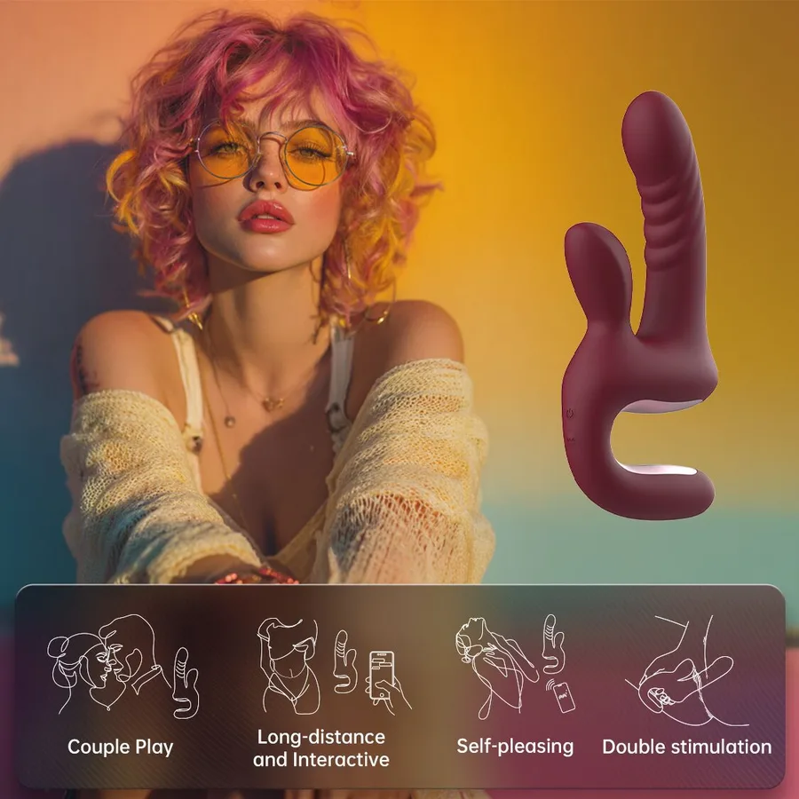 Смарт-пульсатор Magic Motion Magic Duet Bordeaux, 10 режимів пульсацій, 10 режимів вибрації