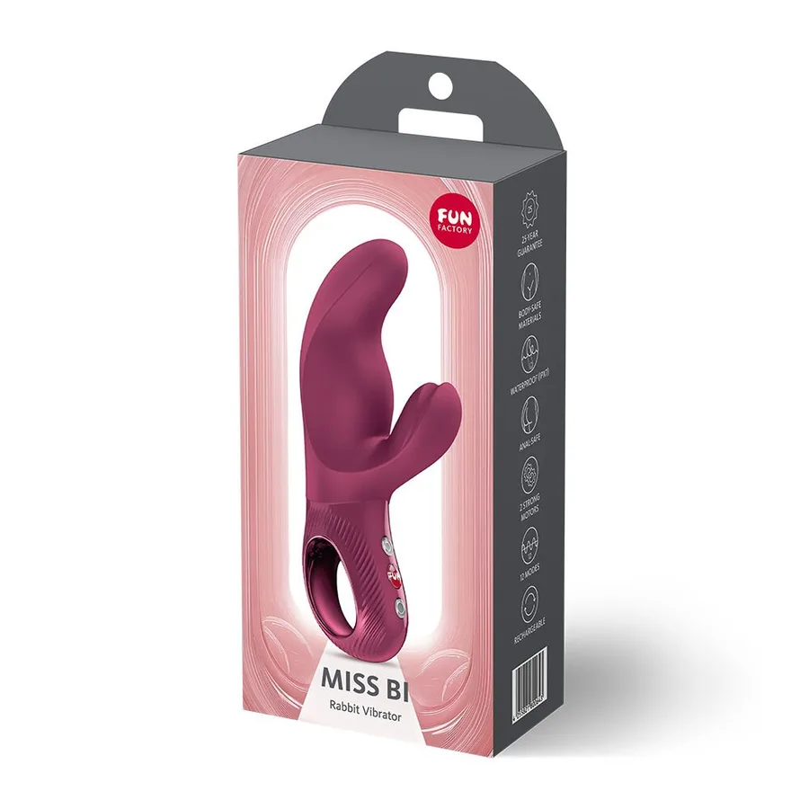 Вібратор-кролик Fun Factory MISS BI Wine Red, 2 незалежні мотори, діаметр 4,2 см