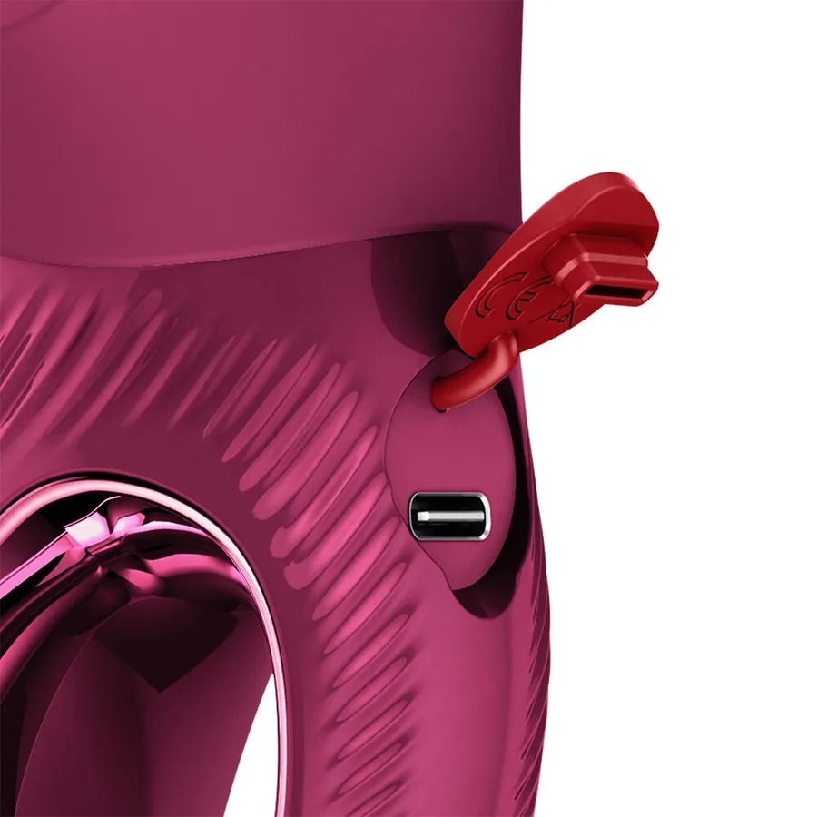Вібратор-кролик Fun Factory MISS BI Wine Red, 2 незалежні мотори, діаметр 4,2 см