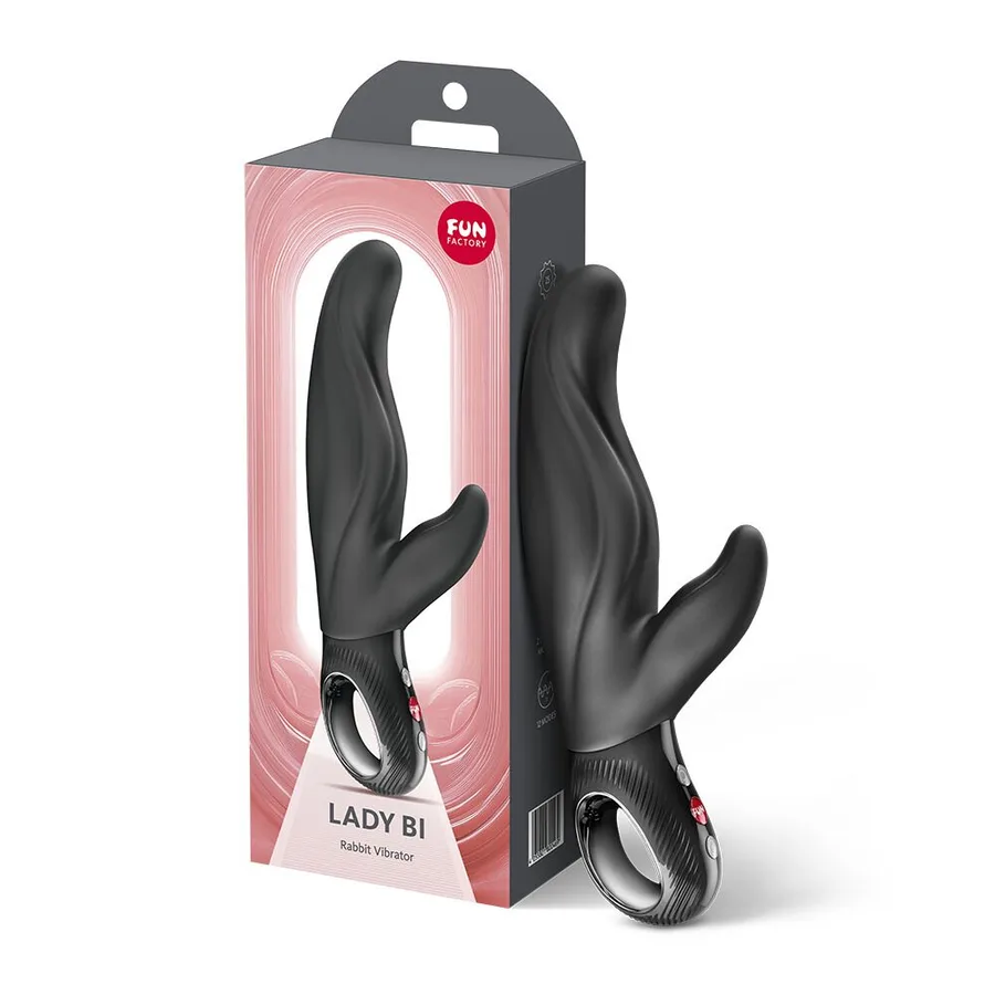 Вібратор-кролик для точки А Fun Factory LADY BI Black, 2 мотори, 12 режимів