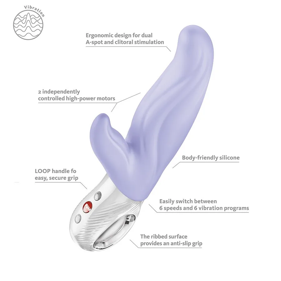 Вібратор-кролик для точки А Fun Factory LADY BI Purple, 2 мотори, 12 режимів