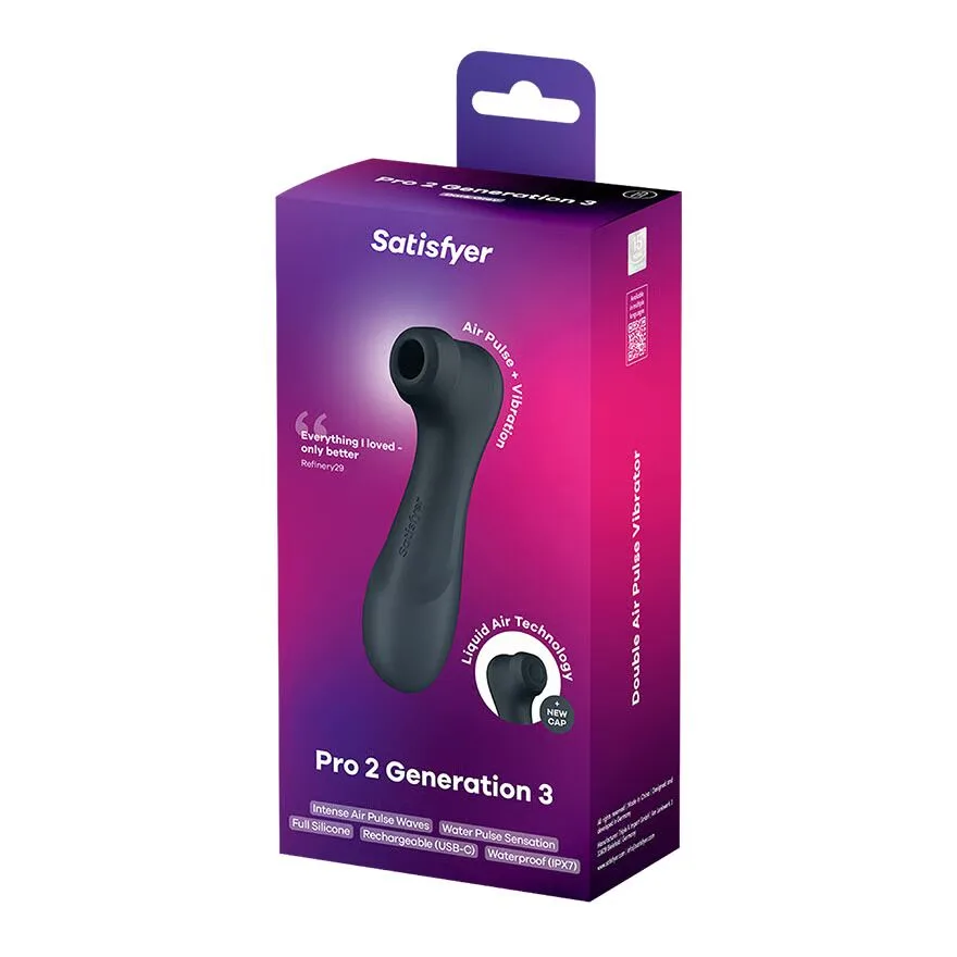 Вакуумний кліторальний стимулятор Satisfyer Pro 2 Generation 3 with Liquid Air Dark Grey