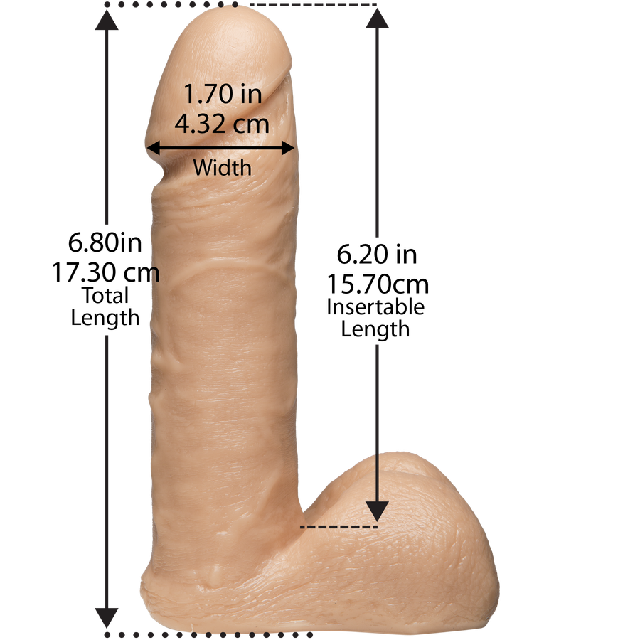 Фалоімітатор Doc Johnson Vac-U-Lock - 6 Inch ULTRASKYN Cock White, діаметр 4,3 см