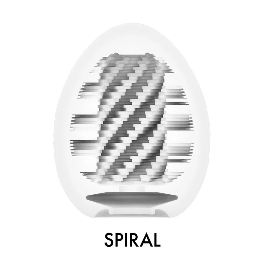 Мастурбатор-яйце Tenga Egg Spiral, щільний TPE, пробник лубриканту 5 мл