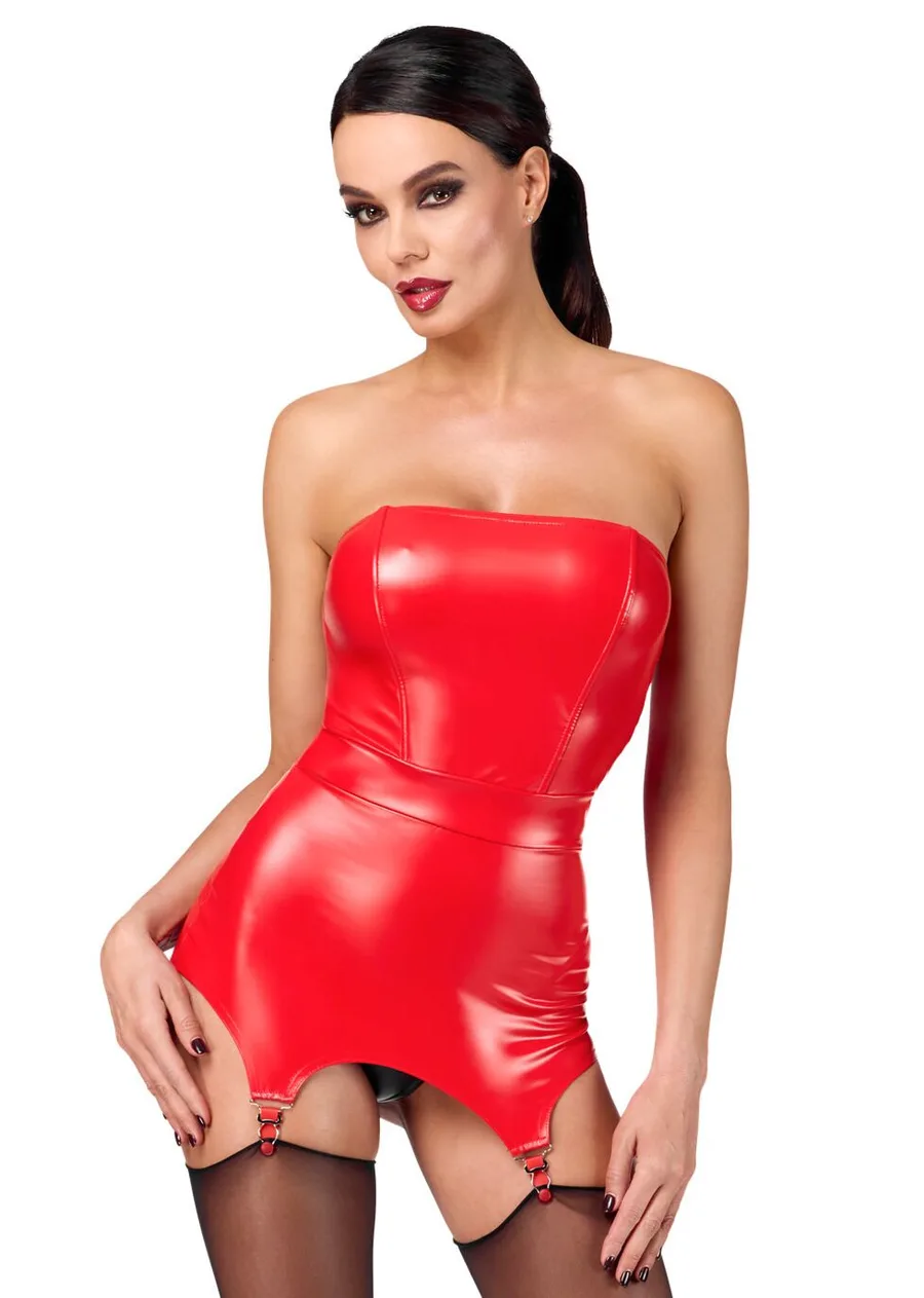Корсет з підв'язками для панчіх Noir Handmade F368 Bombshell Fierce Corset-belt Red XL