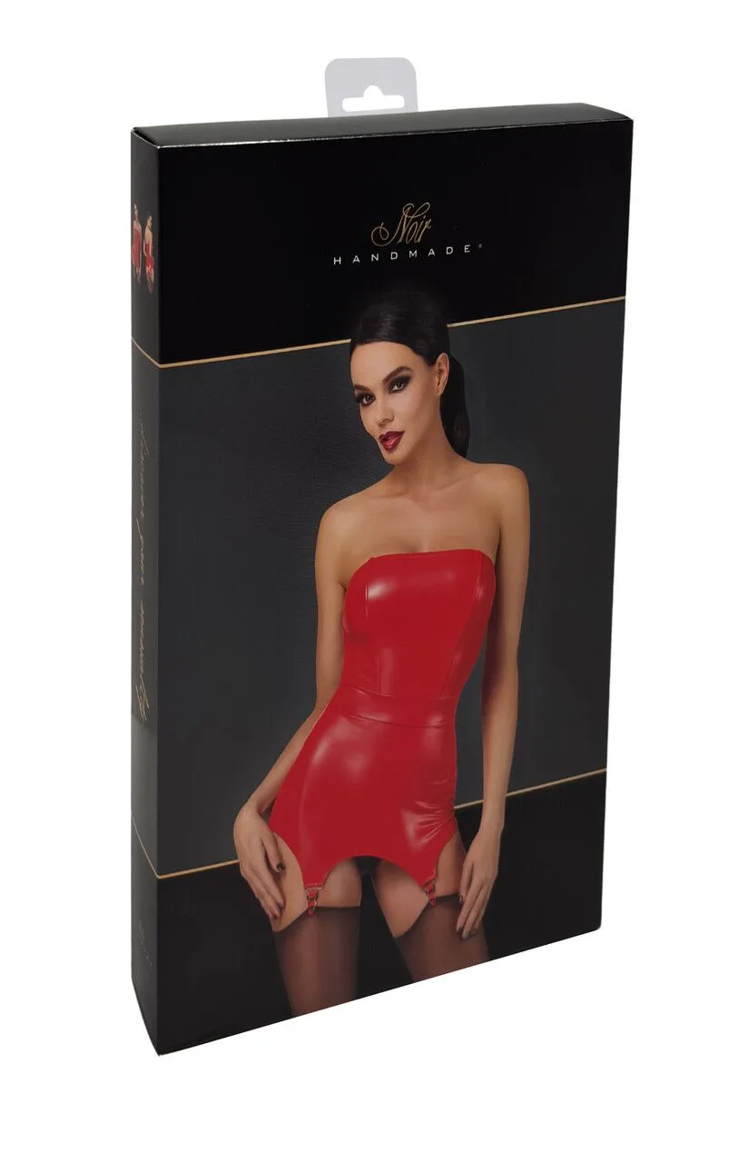 Корсет з підв'язками для панчіх Noir Handmade F368 Bombshell Fierce Corset-belt Red M
