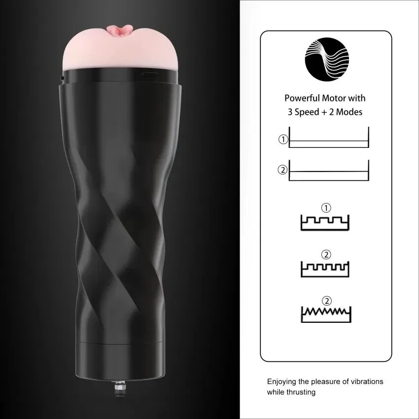 Мастурбатор з вібрацією Hismith Male Masturbation Cup, сумісний з секс-машинами бренду