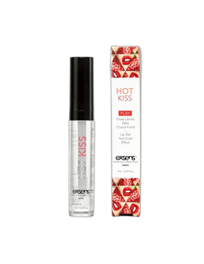 Стимулирующий блеск для губ EXSENS Strawberry Hot Kiss 7 мл, согревает и охлаждает