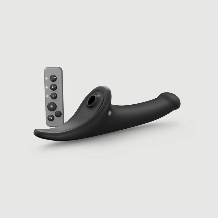 Вибронасадка для страпона с вакуумной стимуляцией Strap-On-Me Multi Orgasm Dildo M Black