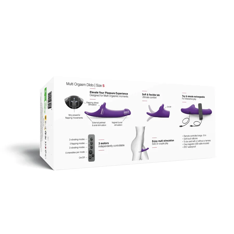 Вібронасадка для страпону з вакуумною стимуляцією Strap-On-Me Multi Orgasm Dildo S Purple