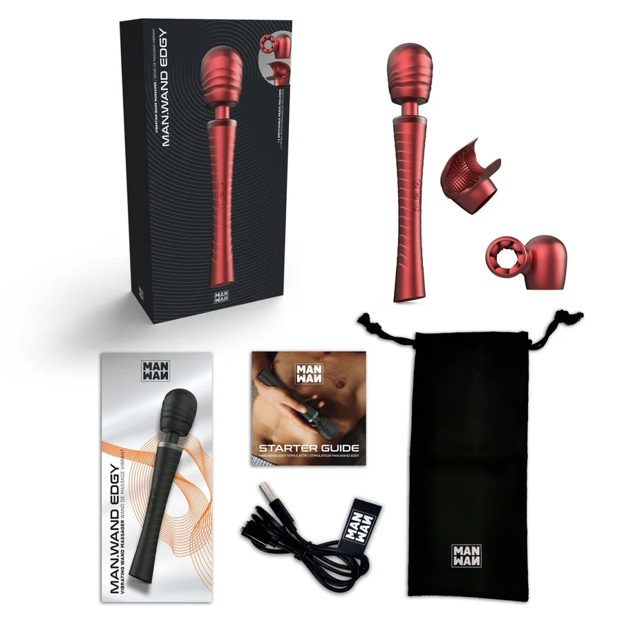 Вібромасажер MAN.WAND EDGY Velvet Red