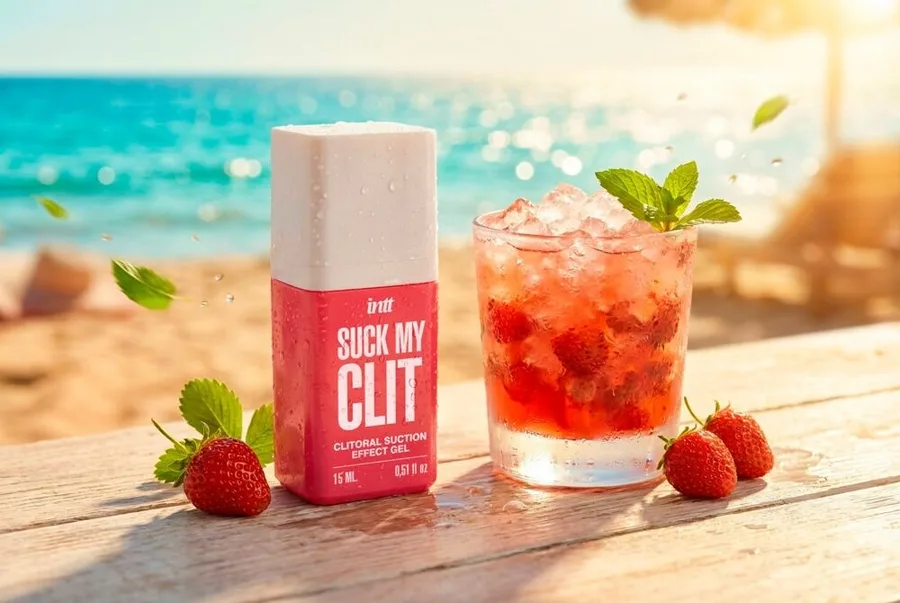 Смоктайзер для клитора Intt Suck My Clit Wild Strawberry (15 мл), клубника, гель с эффектом посасывания