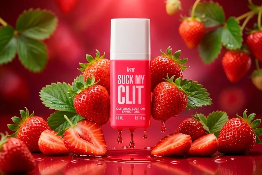 Смоктайзер для клитора Intt Suck My Clit Wild Strawberry (15 мл), клубника, гель с эффектом посасывания