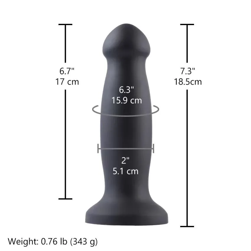 Силиконовый дилдо для секс-машин Hismith 7.2" Black Silicone Anal Dildo, система KlicLok