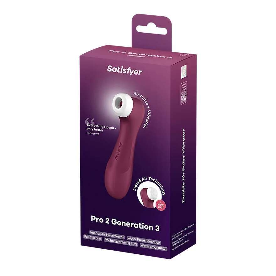 Вакуумний кліторальний стимулятор Satisfyer Pro 2 Generation 3 with Liquid Air Wine Red