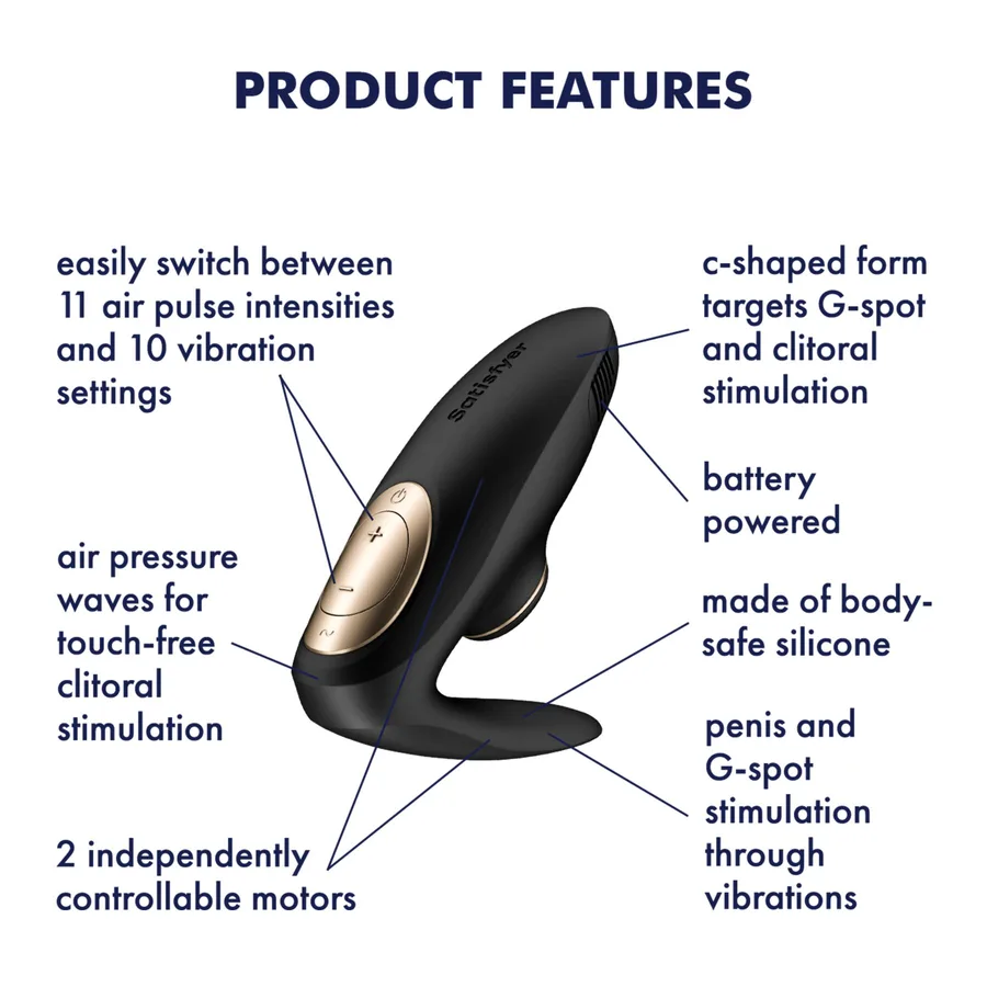 Вакуумний вібратор для пар Satisfyer Pro 4 Couples Battery Series, підходить для сексу у парі