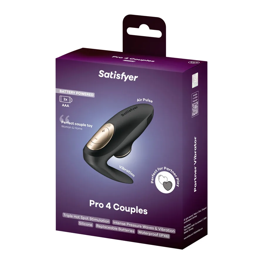 Вакуумний вібратор для пар Satisfyer Pro 4 Couples Battery Series, підходить для сексу у парі
