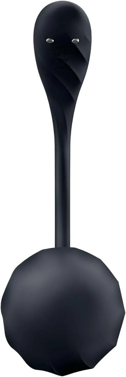 Смарт-виброяйцо Satisfyer Ribbed Petal Connect App Black, управление со смартфона, пульт ДУ