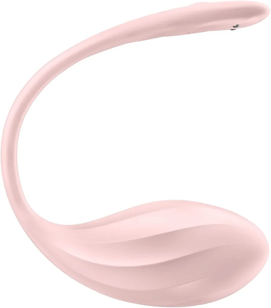 Смарт-виброяйцо Satisfyer Ribbed Petal Connect App Rose, управление со смартфона, пульт ДУ