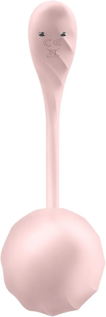 Смарт-виброяйцо Satisfyer Ribbed Petal Connect App Rose, управление со смартфона, пульт ДУ
