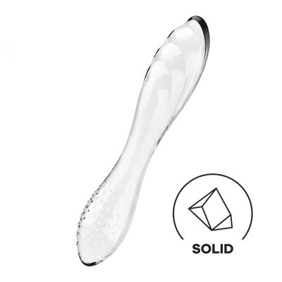 Двусторонний стеклянный дилдо Satisfyer Dazzling Crystal 1 Transparent, очень прочный, без стоппера