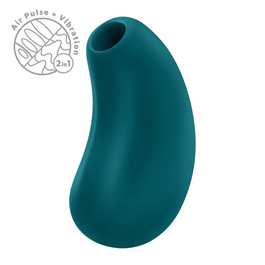 Вакуумный стимулятор с вибрацией Fun Factory Cherie Bottle Green, 11 + 12 режимов работы, перезаряжаемый